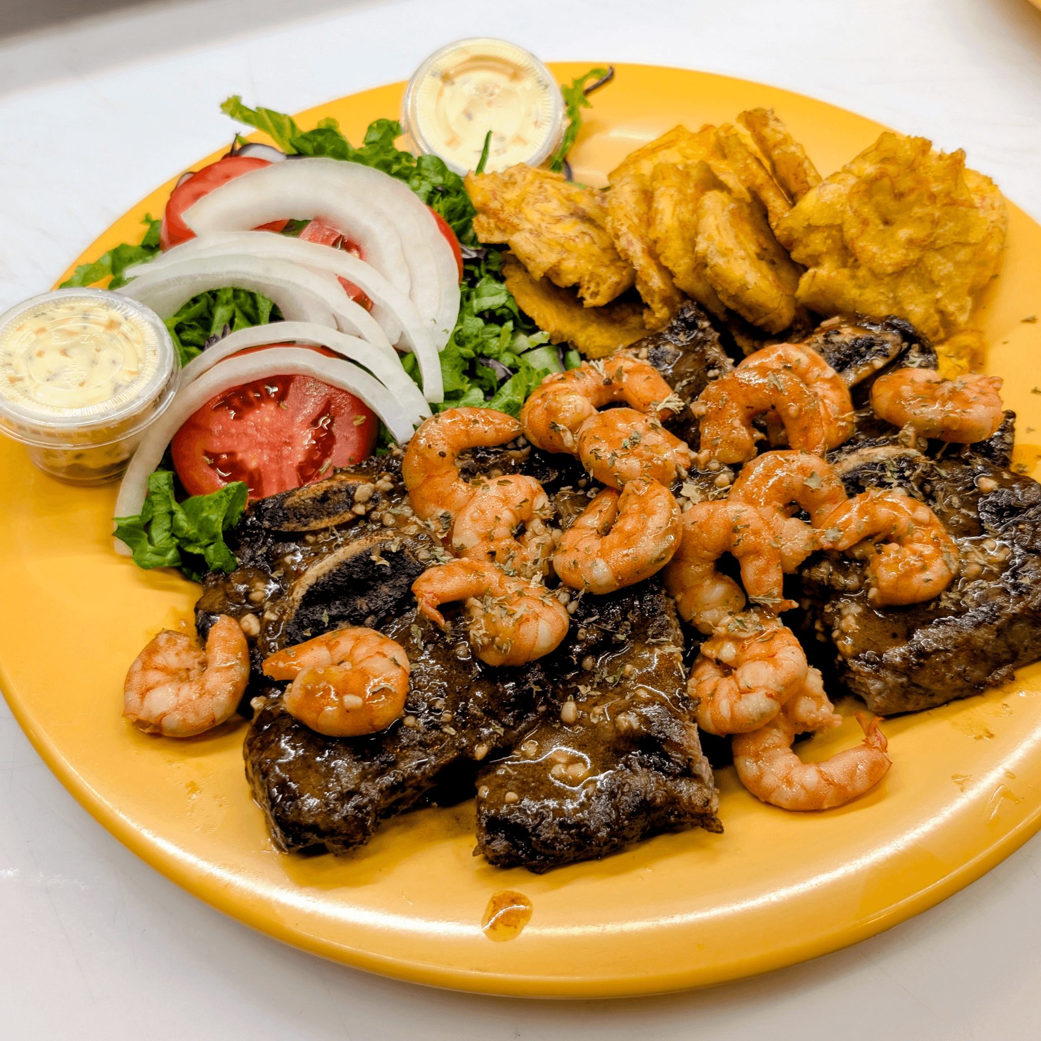 Beef Ribs with Shrimp.